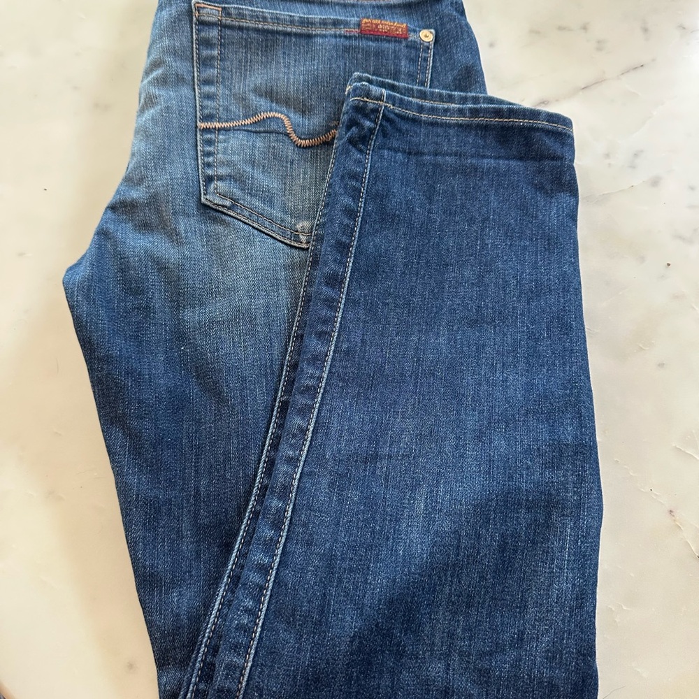 7 For All Mankind Blue Straight Jeans Classic Style